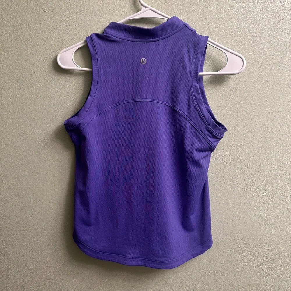 Lululemon 1/4 Zip Mock Neck Sleeveless Tank Top Size 6 Violet - Picture 8 of 8